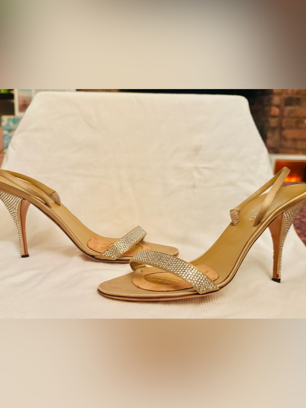 Valentino Garavani Gold Crystal Heels -very rare - Picture 2 of 14